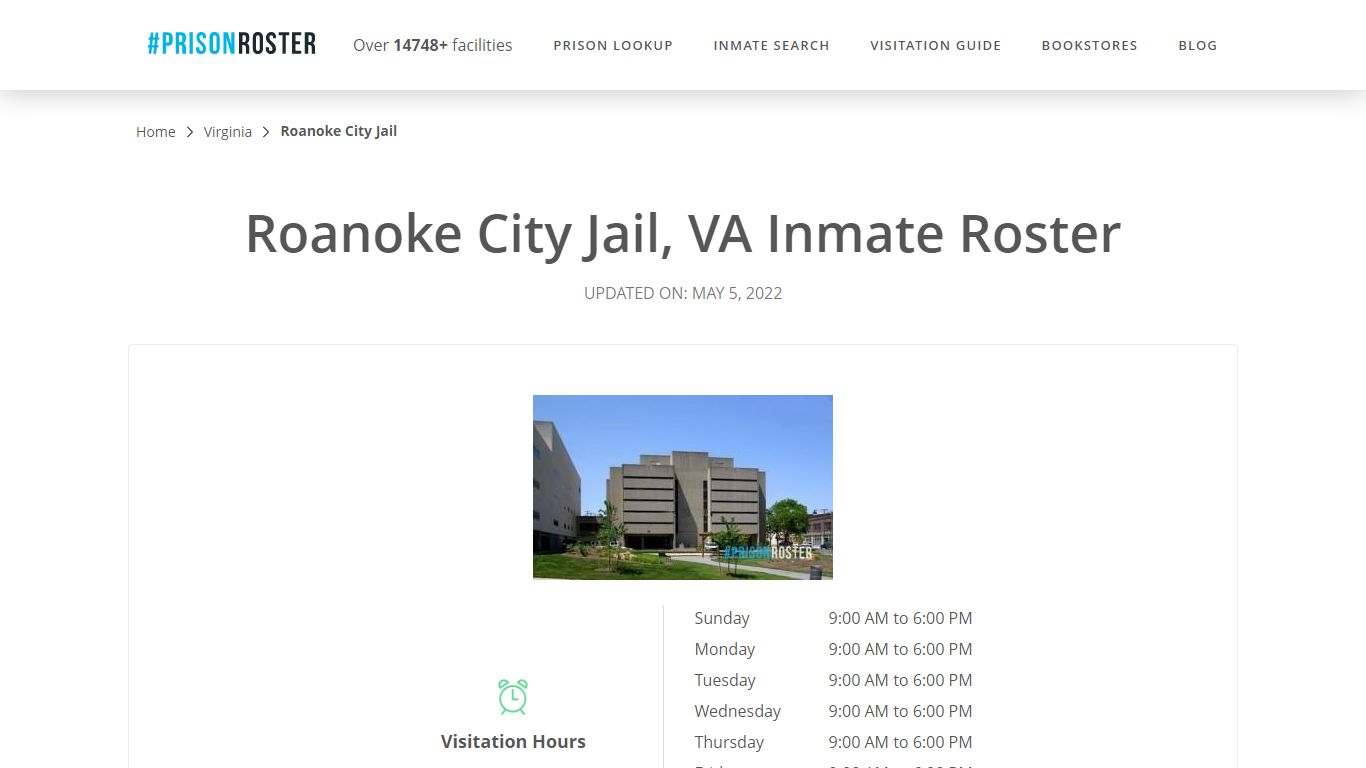 Roanoke City Jail, VA Inmate Roster